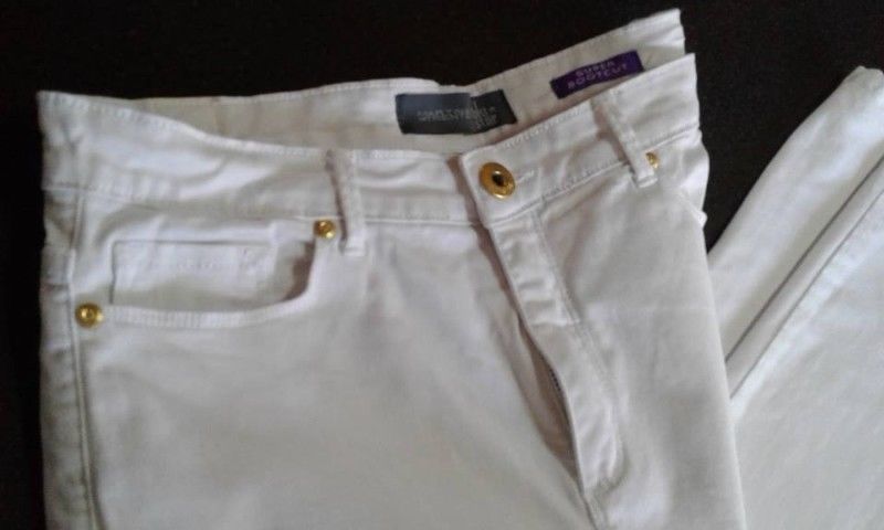 VENDO JEANS BLANCO ELASTIZADO Y OXFORD, TALLE 40.