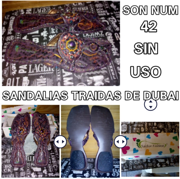 VENDO SANDALIAS SIN USO NUMERO 42 TRAIDAS DE DUBAI.