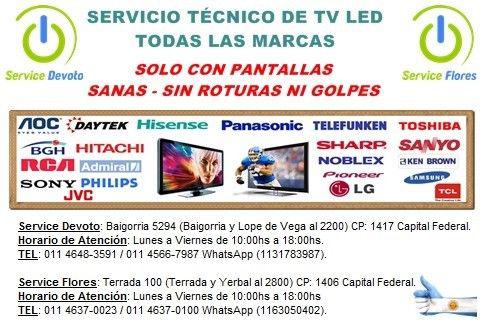 Reparación Servicio Técnico Tv Lcd Led Todas las Marcas -