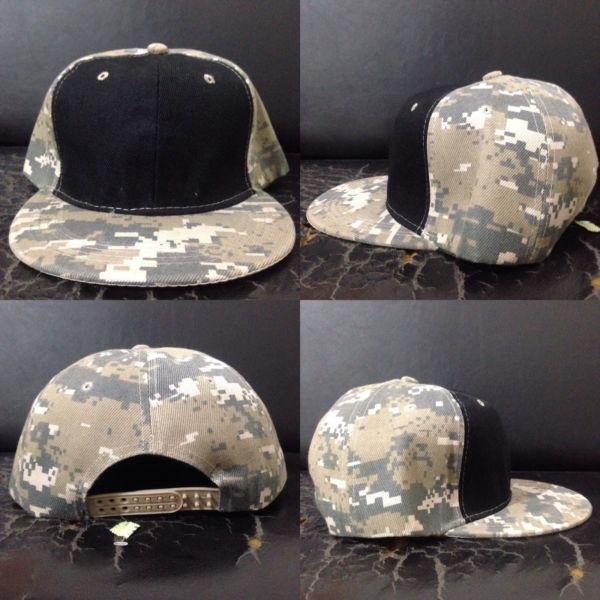 Snapback camuflada frente negro