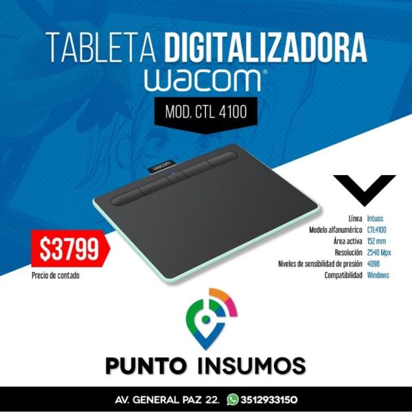 Tableta Digitalizadora Wacom Intuos Mod. CTL-