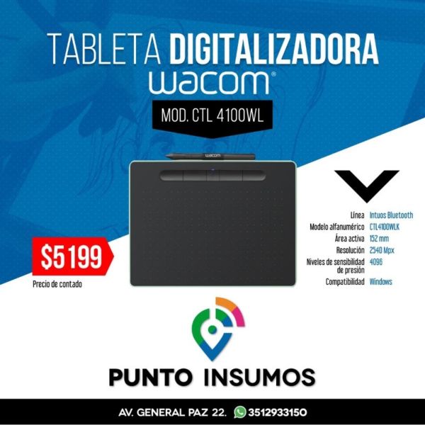 Tableta Digitalizadora Wacom Intuos Mod. CTL WL