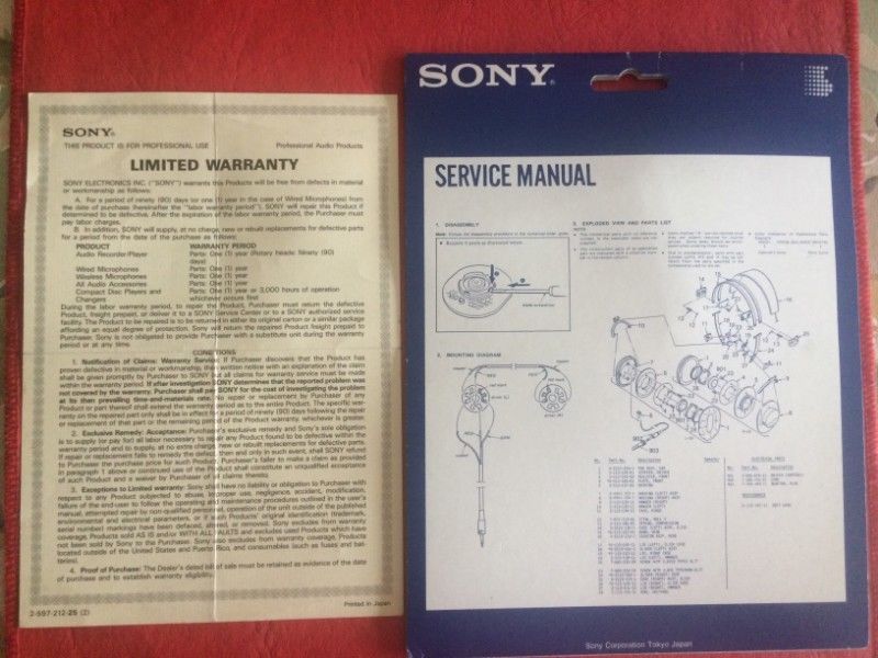 Sony Mdr- Folleto Service Manual Caba Envios Al Interior