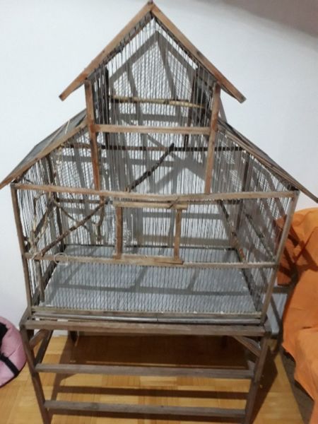 Jaulon jaula grande con base de madera para aves, canarios,