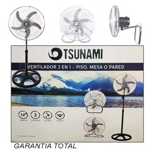 Ventilador Tsunami Turbo 3 En 1 Metal 25 Cm Giratorio Oferta