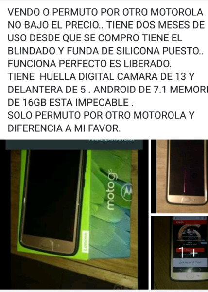 MOTO G 5 LIBERADO HUELLA DIGITAL