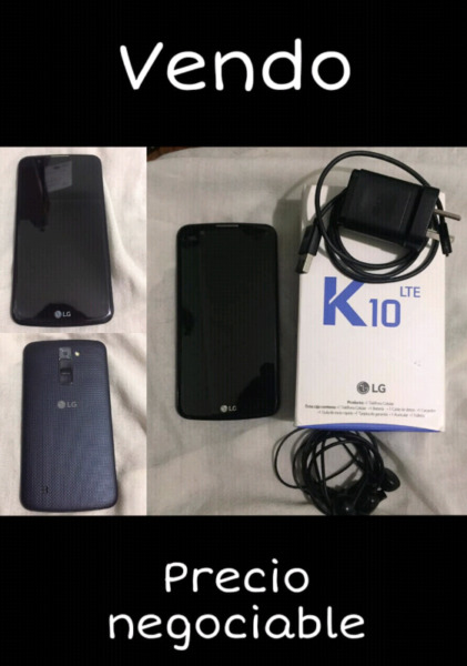 LG K10 IMPECABLE 1 MES DE USO EN CAJA CON AURICULARES Y