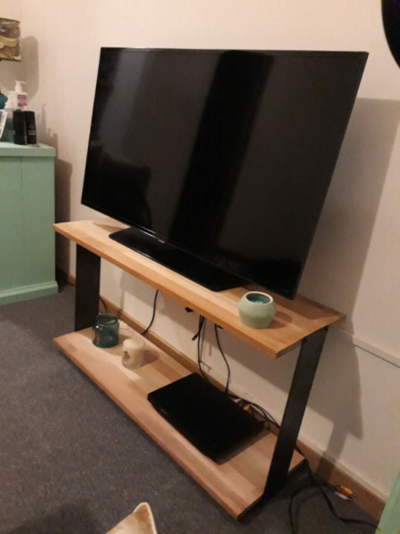 Modular lcd mesa aparador tv led industrial hierro y madera