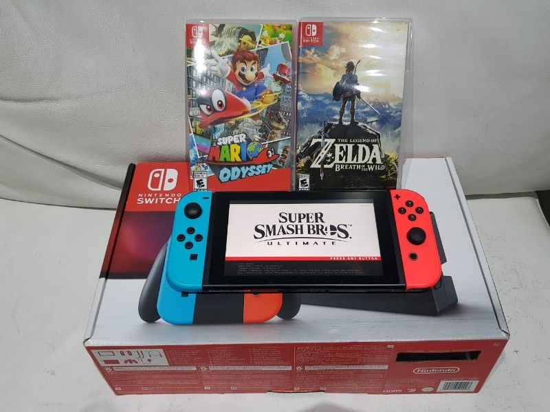 Nintendo Switch Usada Perfecta Con Juegos Zelda Smash Mario