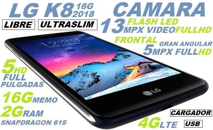 VENDO LG K8 2018 IGUAL A NUEVO LIBRE,CAMARA 13M