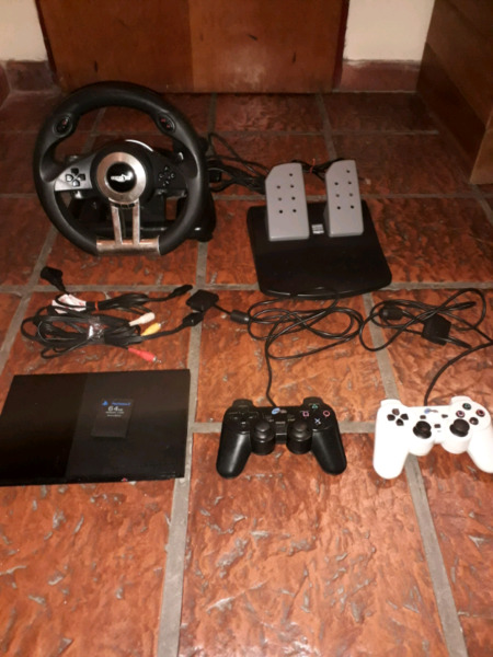 Play station 2 + volante con pedales + Dos joystick