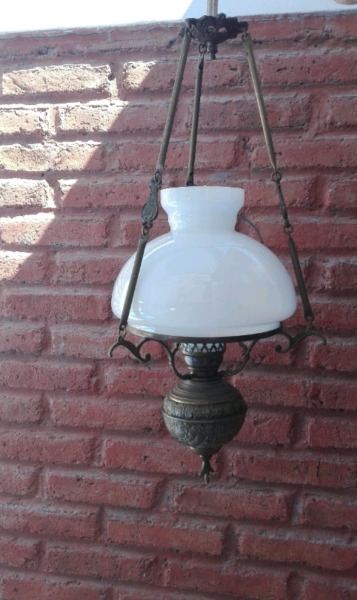 Vendo Lámpara Antigua Colgante De Bronce