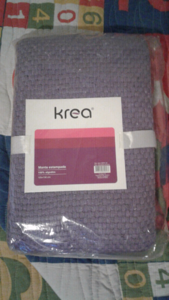 Manta algodón nueva marca krea color violeta