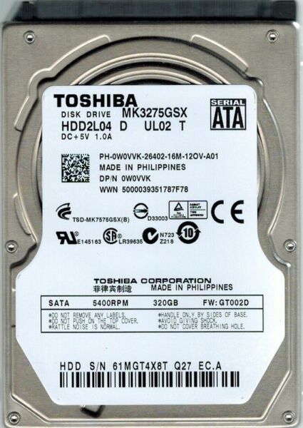 Vendo disco duro TOSHIBA 320gb 2.5"