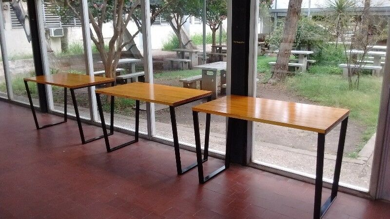 mesas industrial hierro madera 