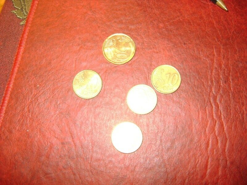5 Monedas De Euros 4 De 10 Centavos 1 De, 20 Centavos
