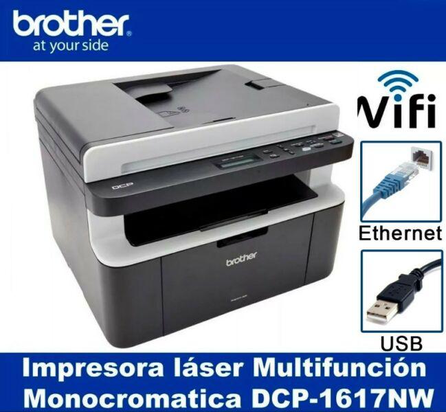 Impresora Laser Multifunción Brother Dcp 1617nw Wifi Red
