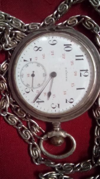 Reloj de Bolsillo a cuerda Zenith,  de plata, 15 rubies