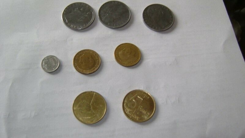 8 Monedas De España, Italia Y Belgica Lote 9.4