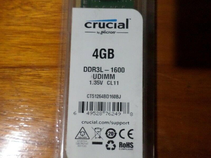 Memoria Crucial 4g ddr3L  UDIMM 1.35V