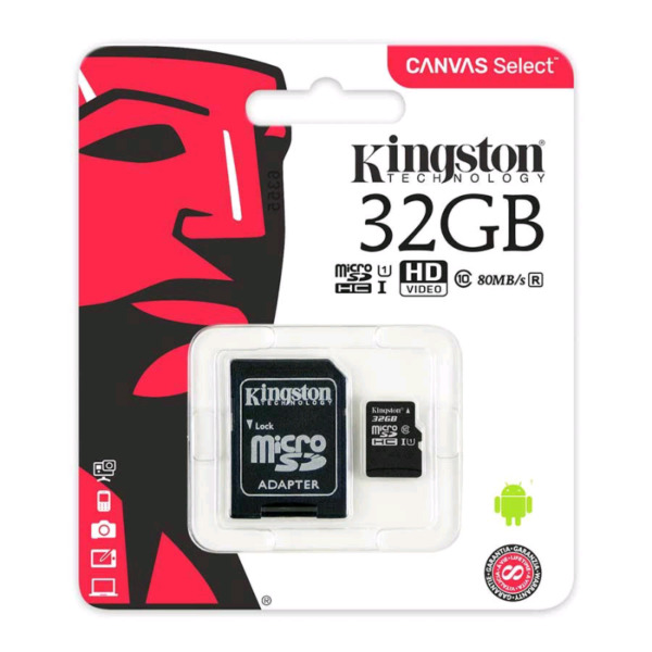 Memoria micro sd 32 GB. Clase 10. Con adaptador sd (camaras