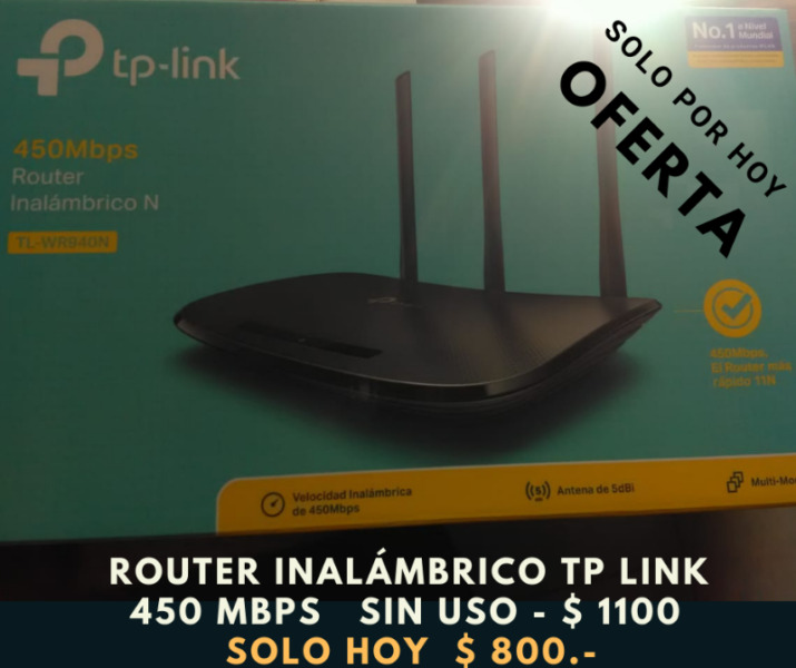 ROUTER TP LINK - WIFI 450 mbps - SIN USO - LA PLATA