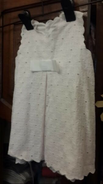 Vestido de bebé blanco de broderi 0 a 3 meses - $500