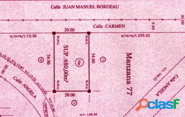 Lote en Venta. 680 M2.