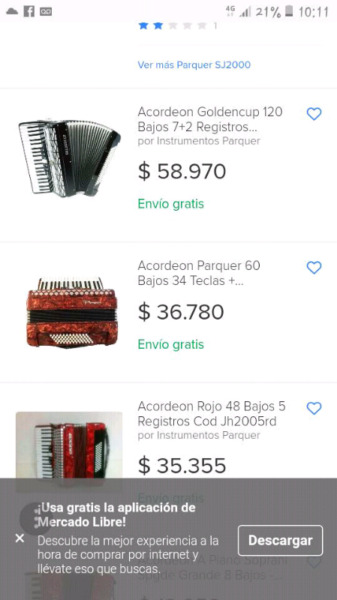 Acordeon Parker azul