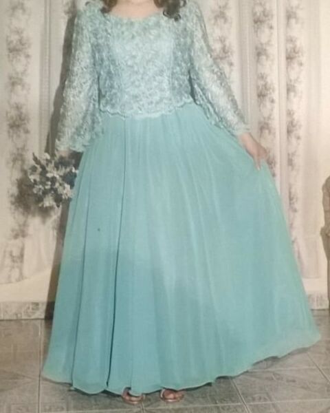 vestido color turquesa\celeste