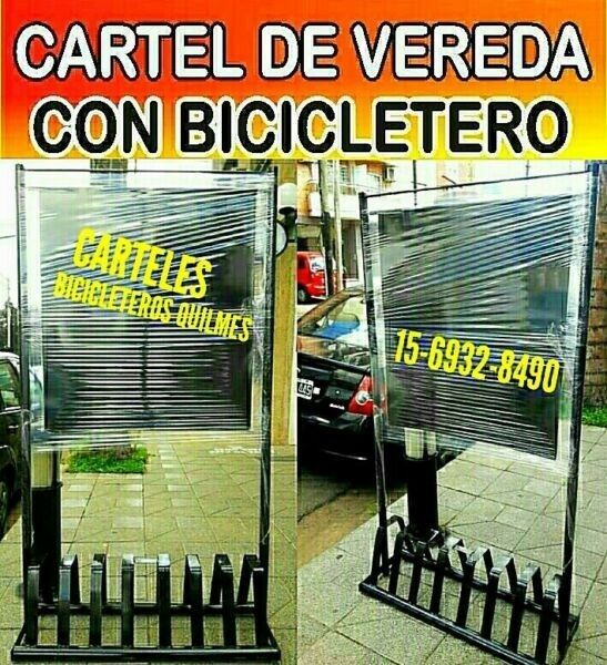 ENVIOS GRATIS! CARTEL BICICLETERO KIOSCOS BARBERIA COMERCIOS