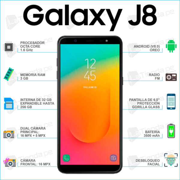 Samsung Galaxy J8 Pantalla 6" Ram 3gb 32gb