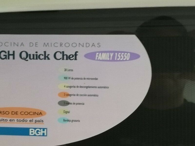 Como Nuevo!Vendo Microondas Bgh Quick Chef Family 