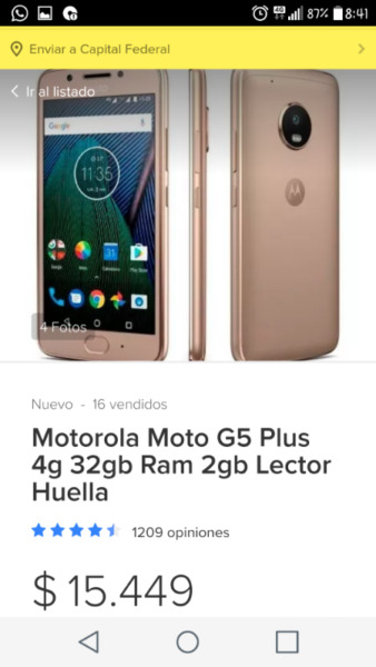 Moto g5 plus libre d fabrica