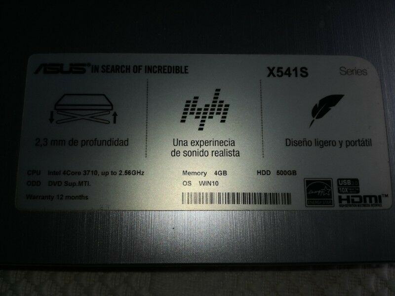 Notebook Asus X541S
