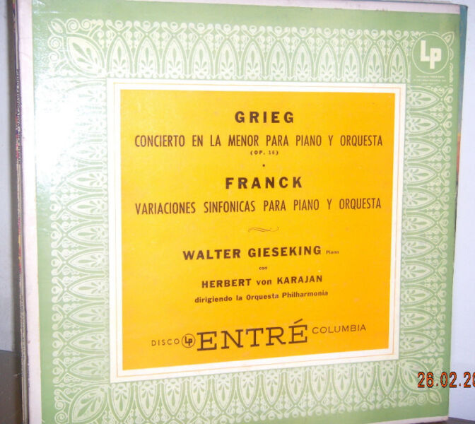 Disco de Vinilo - LP - GRIEG y FRANCK por WALTER GIESEKING