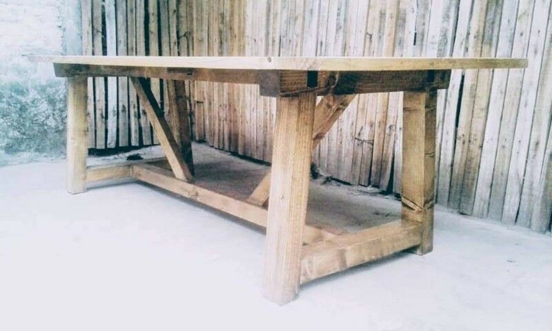Mesa restoration madera reciclada 245x100