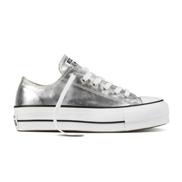 Zapatillas Converse plateadas con plataforma