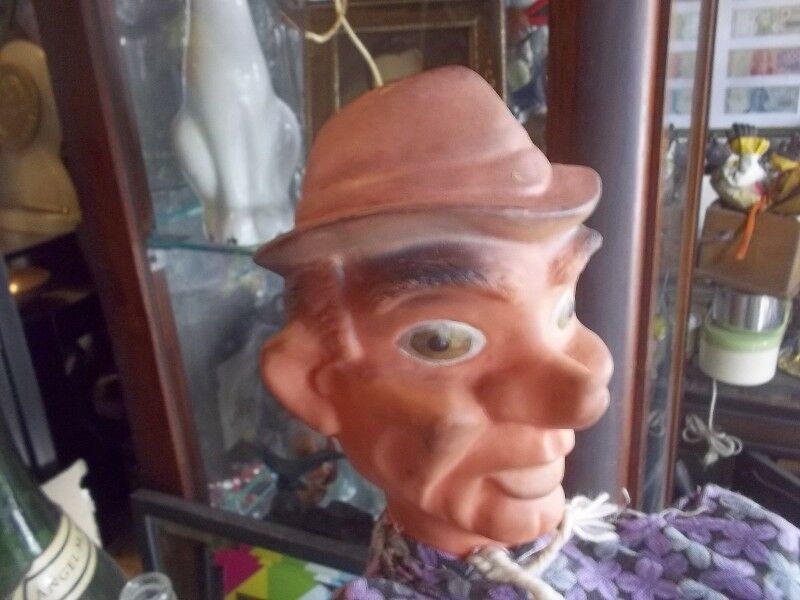antigua marioneta cabeza de goma payaso