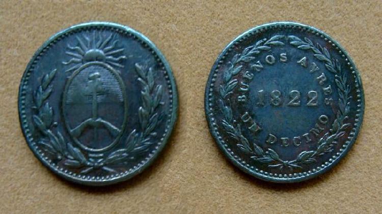 Moneda de 1/10 de real Buenos Ayres, Argentina 1822
