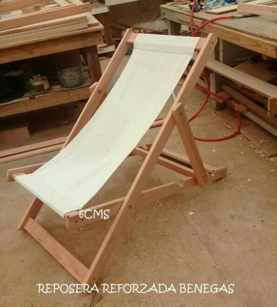 reposeras de lona y madera