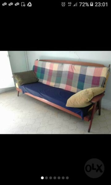 Espectacular sofá sillón de madera caoba, 250 ancho