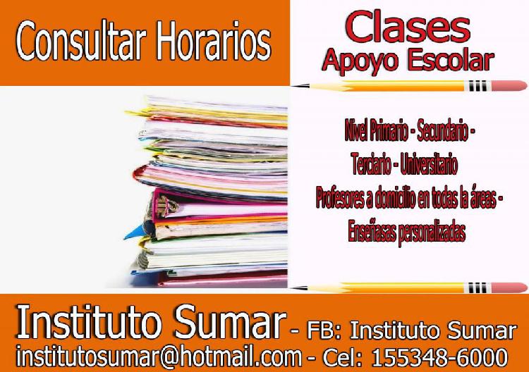 CLASES PARTICULARES A DOMICILIOPRIMARIO.SECUNDARIO