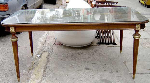 mesa comedor ingles rectangular marqueteria bronceria