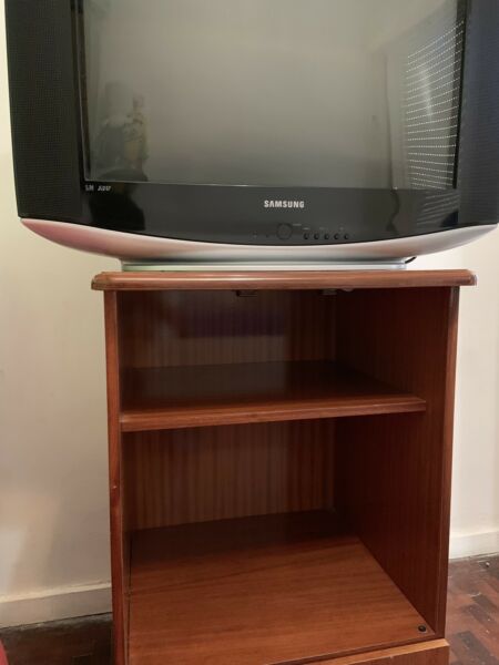 Mesa de madera con Televisor Samsung 29”