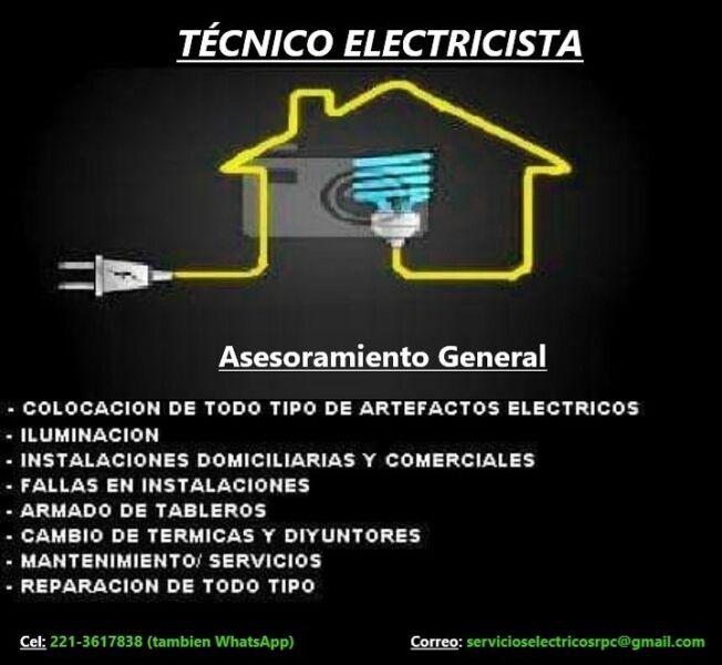 Técnico Electricista City Bell Gonnet, La Plata y zona