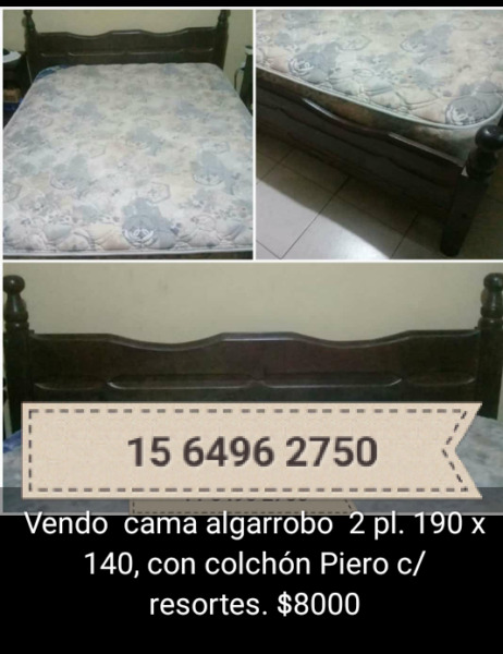 Vendo cama algarrobo 2pl