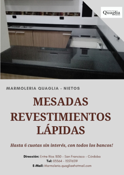 Mesadas en Granito - Mármol - Silestone