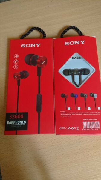 Auriculares SONY S EARPHONES BASS stereo sound mobile