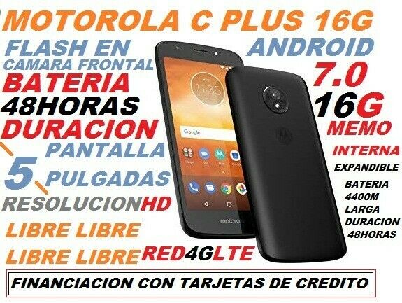 VENDO MOTO C PLUS 16G ANDROID 7.0,CAMARA FRONTAL CON